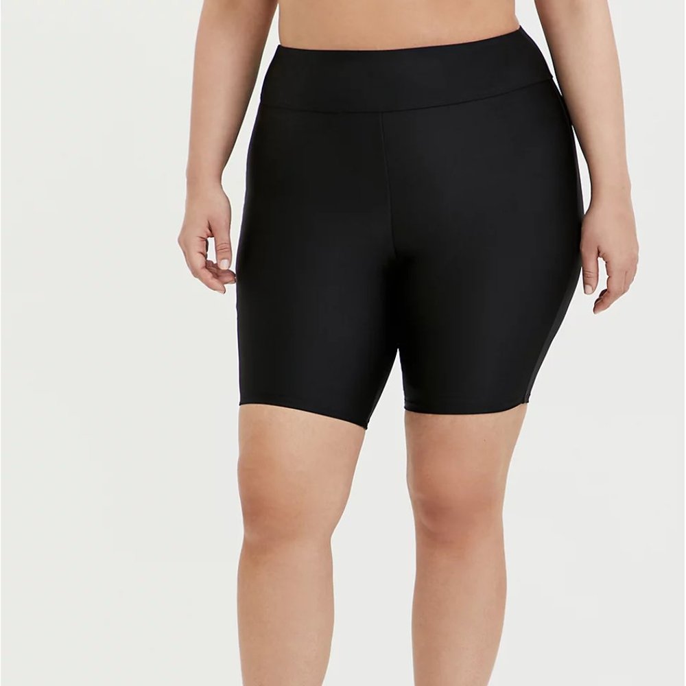 Torrid Size 1 Active High Rise Black Swim Bike Short